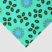 可愛いアクア&ブラック花の柄のデコパージュ 薄葉紙 (詳細)