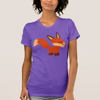 可愛いアシュートカートマンガキツネ女性Tシャツ Tシャツ