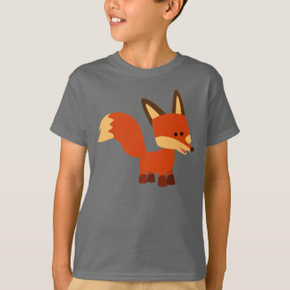 可愛いアシュートカートマンガキツネ子供用Tシャツ Tシャツ
