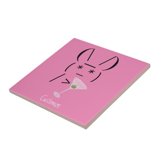 可愛いアスキーバニー保持マーティーニThunder_Cove タイル (側面)