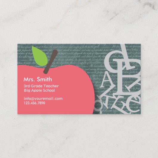 可愛いアップルスクリプト&シャルボードスクール先生 名刺 (正面)