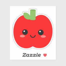 可愛いアップル顔タンブラー用ビニールシール シール