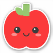 可愛いアップル顔タンブラー用ビニールシール シール (正面)