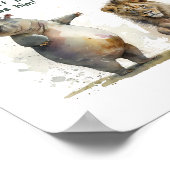 可愛いアニマルアート – 「カバがしなかった」 ポスター (角)