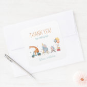 可愛いアニマルトレインニュートラル誕生日パーティー スクエアシール (封筒)