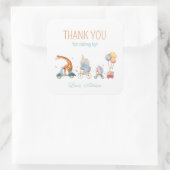 可愛いアニマルトレインニュートラル誕生日パーティー スクエアシール (バッグ)