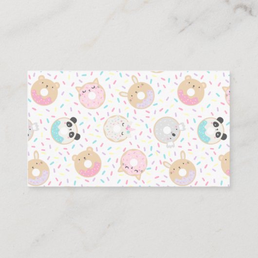 可愛いアニマルドーナツおむつラッフルチケット エンクロージャーカード (裏面)