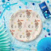 可愛いアニマルバンド誕生日 ペーパープレート (パーティー)