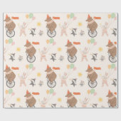 可愛いアニマルバンド誕生日 ラッピングペーパー (フラット)