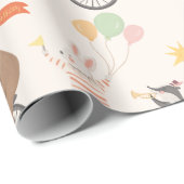 可愛いアニマルバンド誕生日 ラッピングペーパー (ロールコーナー)