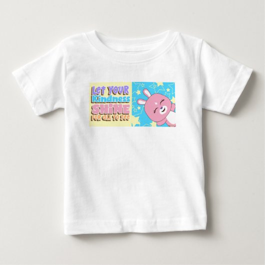 可愛いアニマルフレンズ:キッズアクセサリー ベビーTシャツ (正面)