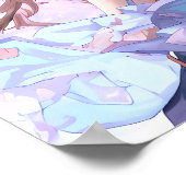 可愛いアニメの女の子(さくらんぼの下) ポスター (角)