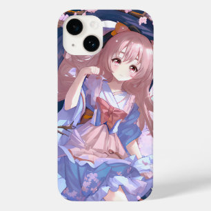 可愛いアニメの女の子(さくらんぼの下) Case-Mate iPhone 14ケース