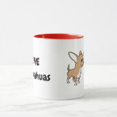 可愛いアニメーションChihuahuas背景 マグカップ (中央)