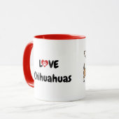 可愛いアニメーションChihuahuas背景 マグカップ (正面左)