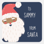 可愛いアパーソナライズされたフリカのサンタラベル スクエアシール (正面)