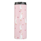 可愛いアヒルとピンクのハートのシームレスなパターン タンブラー (裏面)