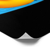 可愛いアヒルのゴムアヒル3Dエフェクト ポスター (角)