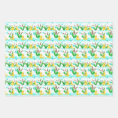 可愛いアヒルのタイル模様パーティー ラッピングペーパーシート (正面)