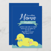 可愛いアヒル黄色のブルーピンクの赤ちゃんシャワー 招待状 (正面/裏面)