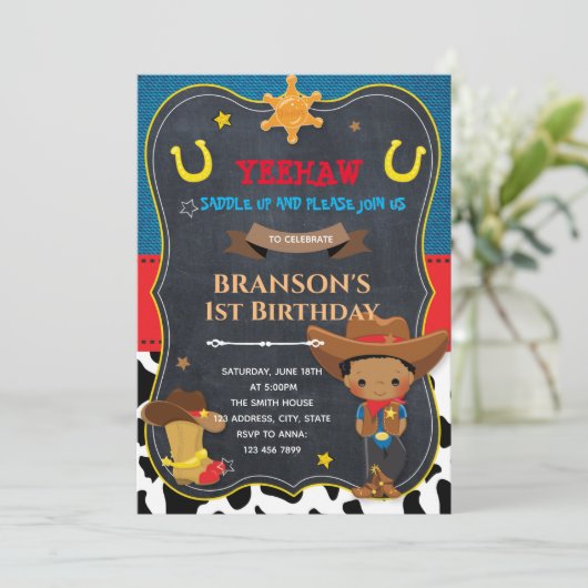 可愛いアフリカのキッドカウボーイ招待状 シーズンカード (スタンド正面)