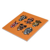 可愛いアフリカの仮面の装飾 タイル (側面)