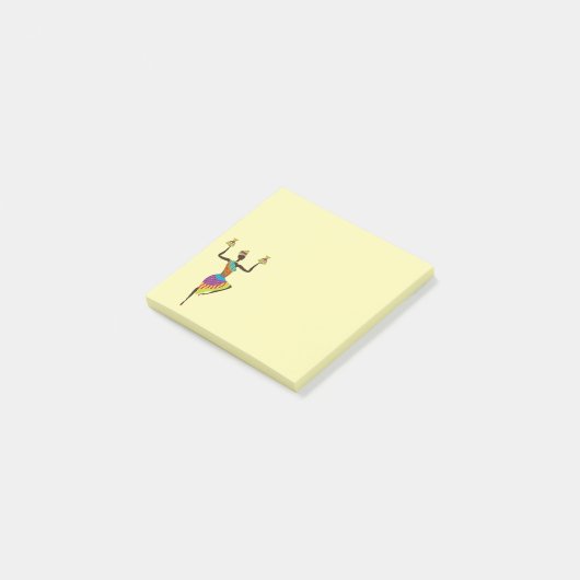 可愛いアフリカの部族の女性アート文房具 ポストイット (アングル)