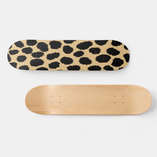 可愛いアフリカの野生動物チーテアニマルプリントパターン スケートボード (横)