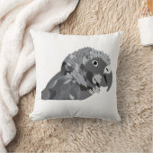 可愛いアフリカグレイのオウム クッション (ブランケット)
