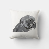 可愛いアフリカグレイのオウム クッション (正面)