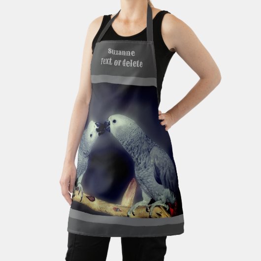 可愛いアフリカグレイキスをするパーソナライズされたパロ エプロン (インサイチュ)