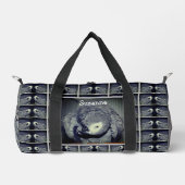可愛いアフリカグレイパーソナライズされたオウム ダッフルバッグ (正面)