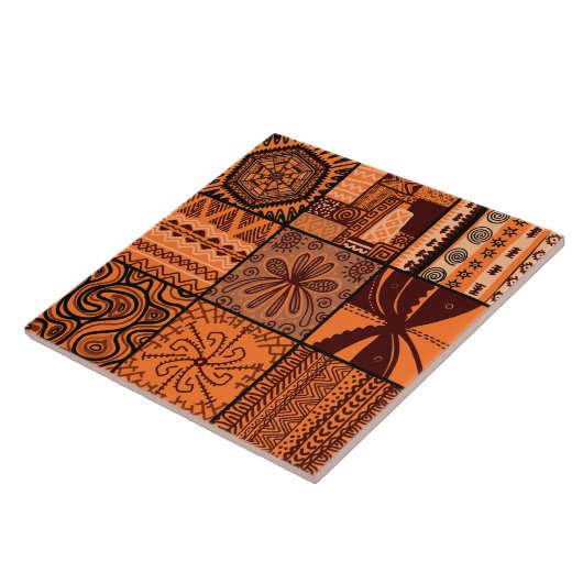 可愛いアフリカスタイル柄 タイル (側面)