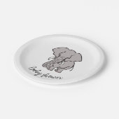 可愛いアフリカゾウ – 赤ちゃんシャワー – パーティー ペーパープレート (アングル)