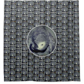 可愛いアフリカ産のオウム シャワーカーテン (正面)