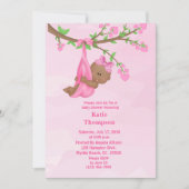 可愛いアフリカ系アメリカンガールベビーシャワー招待状 招待状 (正面)