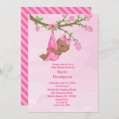 可愛いアフリカ系アメリカンガールベビーシャワー招待状 招待状 (正面/裏面)