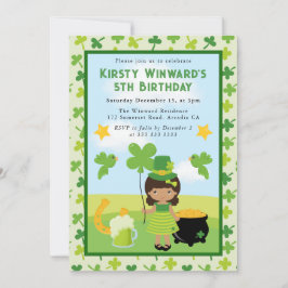 可愛いアフリカ系アメリカンセントパトリック子供の誕生日 招待状