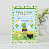 可愛いアフリカ系アメリカンセントパトリック子供の誕生日 招待状 (スタンド正面)