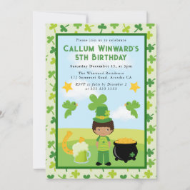 可愛いアフリカ系アメリカンセントパトリック子供の誕生日 招待状