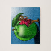 可愛いアフリカ系アメリカ人の妖精とリンゴ ジグソーパズル (縦)