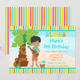可愛いアフリカ系アメリカ人の男の子の誕生日パーティー 招待状