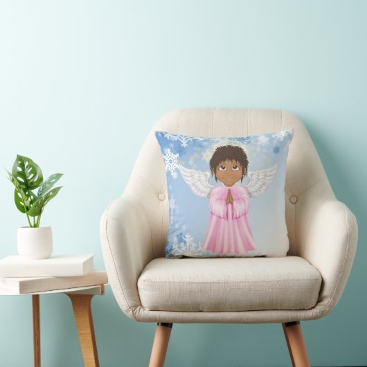 可愛いアフリカ系アメリカ人エンジェルクリスマスホリデー クッション (椅子)