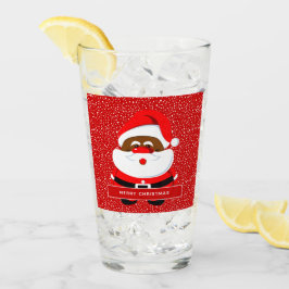 可愛いアフリカ系アメリカ人サンタクロースのクリスマス タンブラーグラス
