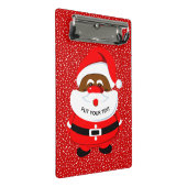 可愛いアフリカ系アメリカ人サンタクロースのクリスマス ミニクリップボード (アングル)