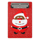 可愛いアフリカ系アメリカ人サンタクロースのクリスマス ミニクリップボード (正面)