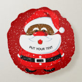 可愛いアフリカ系アメリカ人サンタクロースのクリスマス ラウンドクッション (裏面)