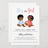 可愛いアフリカ系アメリカ人ジェンダーリビール招待状 招待状 (正面/裏面)