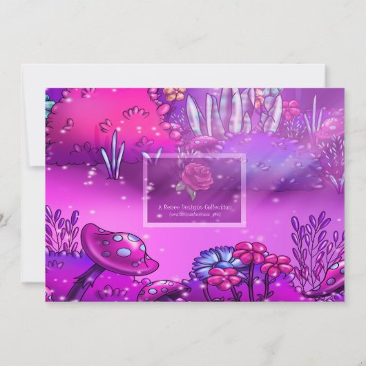 可愛いアフリカ系アメリカ人フェアリー誕生日パーティー 招待状 (裏面)