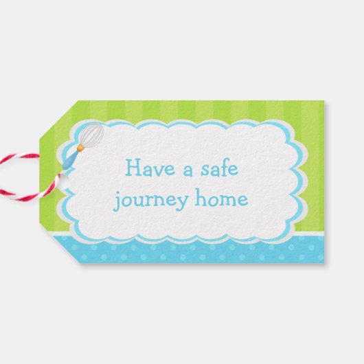 可愛いアフリカ系アメリカ人ボーイベーキング誕生日パーティー ギフトタグ (裏面横)